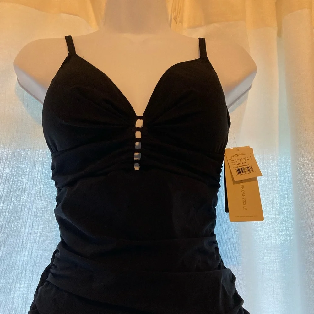 Gotten Black Ruched Tankini - Picture 1 of 7